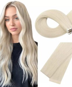 100% Virgin Human Hair Extensions Tape Ins Light Blonde (#60)
