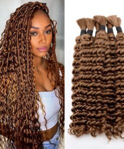 Lashey Human Hair Bulk Deep Wave #6 for Boho Braiding