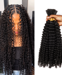 Lashey Human Hair Bulk Kinky Curly for Boho Braiding