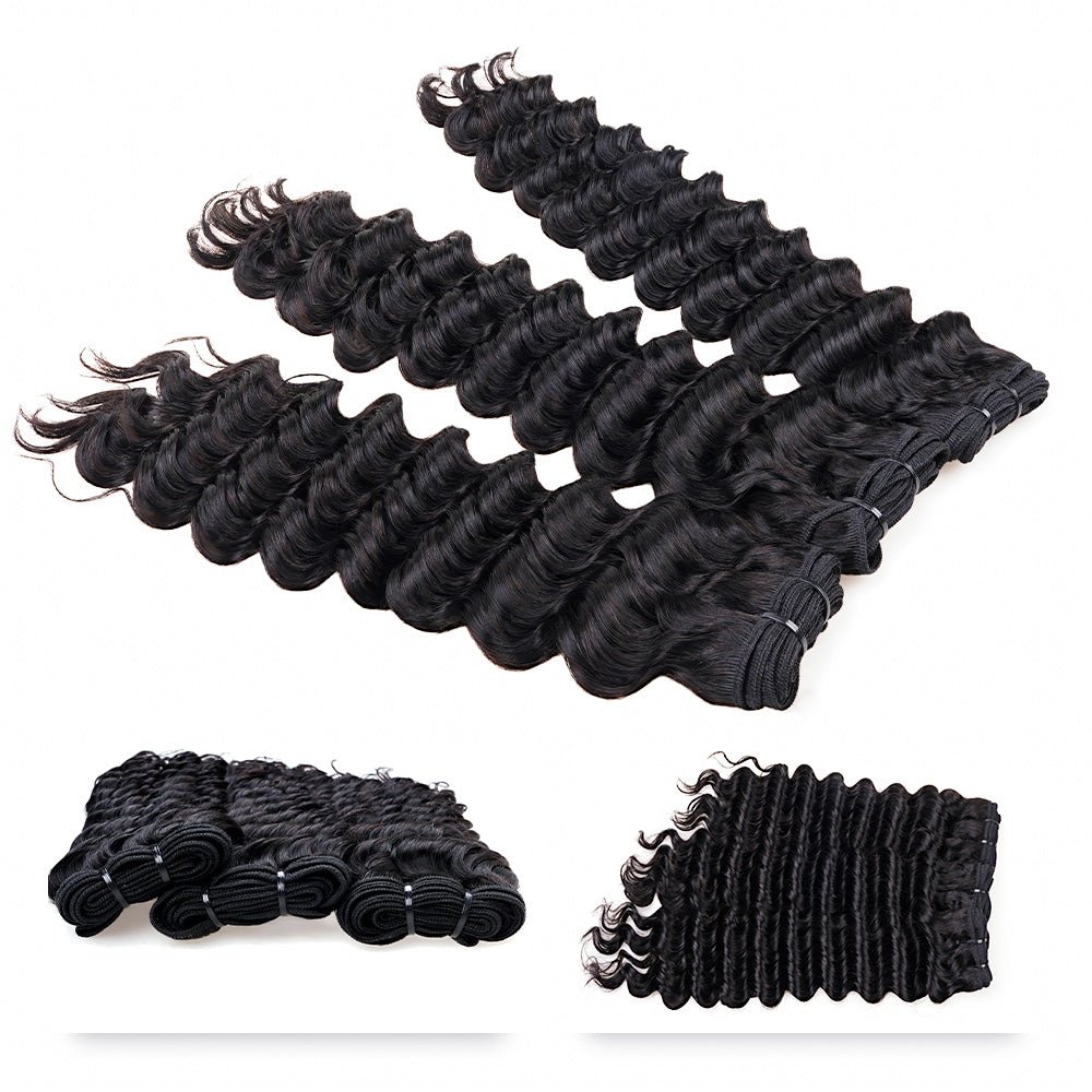 Lashey Virgin Hair Bundles Deep Wave 3pcs Hair Wefts Human Hair - Image 2
