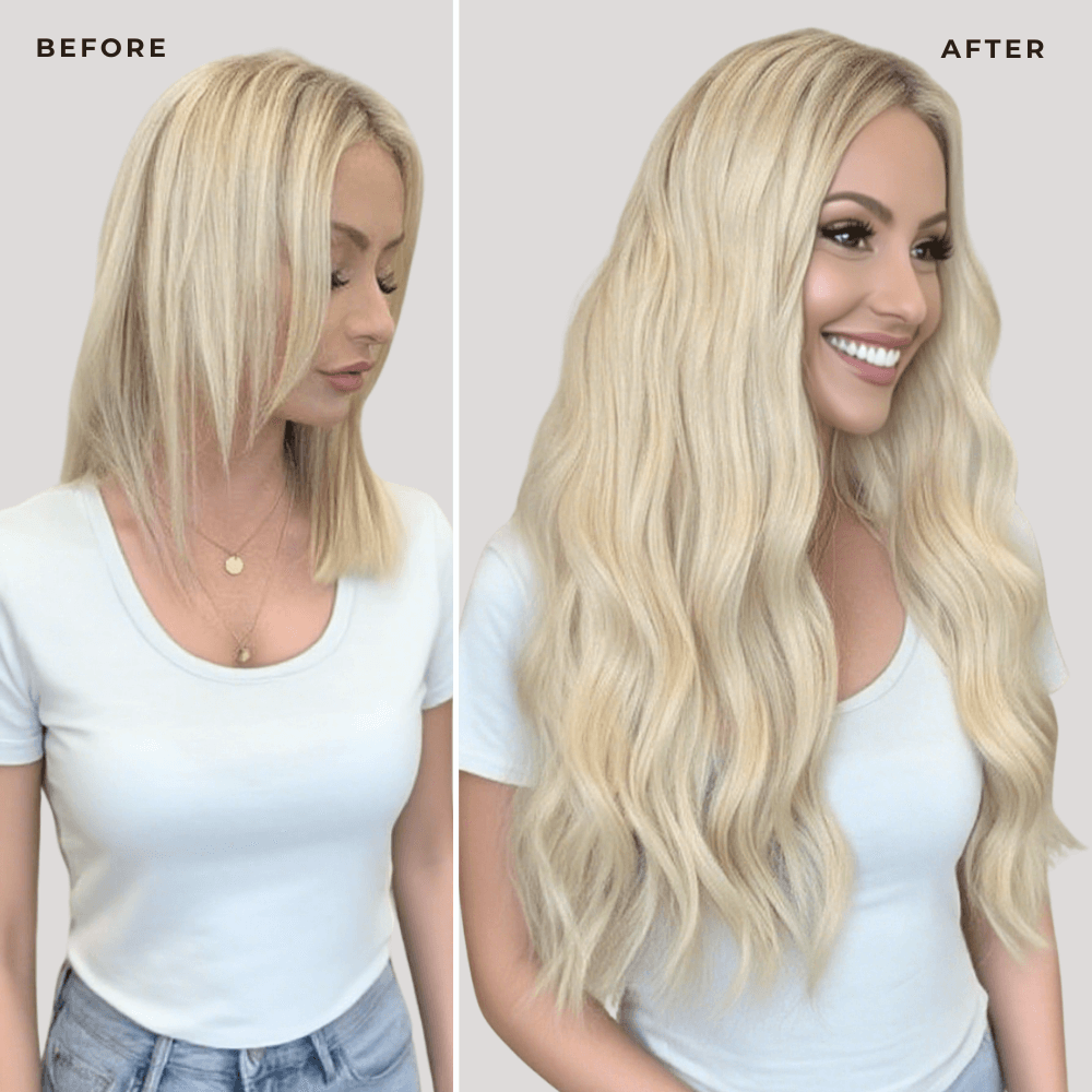 100% Virgin Human Hair Extensions Tape Ins Light Blonde (#60) - Image 2