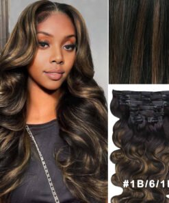 Lashey Invisi Edge Clip in Hair Extensions Colored Body Wave Real Human Hair Clip In Extensions