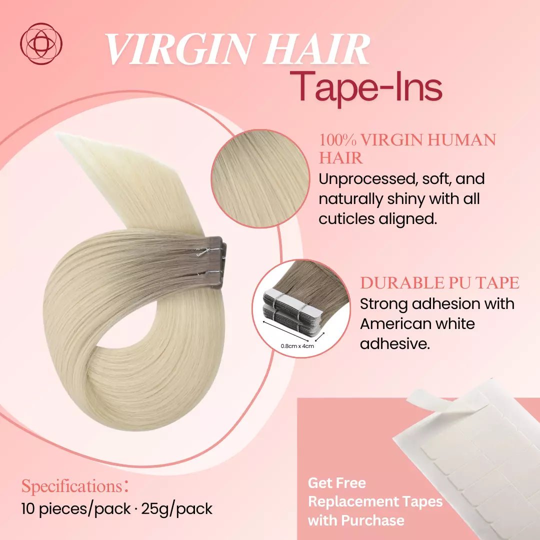 Virgin Tape In Hair Extensions 100% Human Hair Ombre Blonde (#R19/60) - Image 2