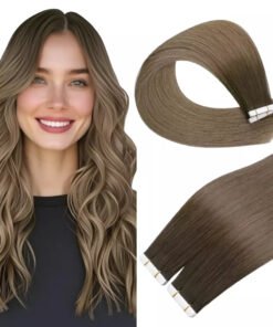Best Tape Hair Extensions 100% Virgin Hair Balayage Brown (#R2/DXB/18)