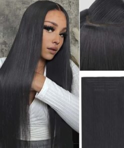 Lashey Genius Seamless Clip in Hair Extensions Silky Straight Real Human Hair