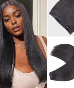 Lashey Genius Seamless Clip in Hair Extensions Yaki Straight Real Human Hair